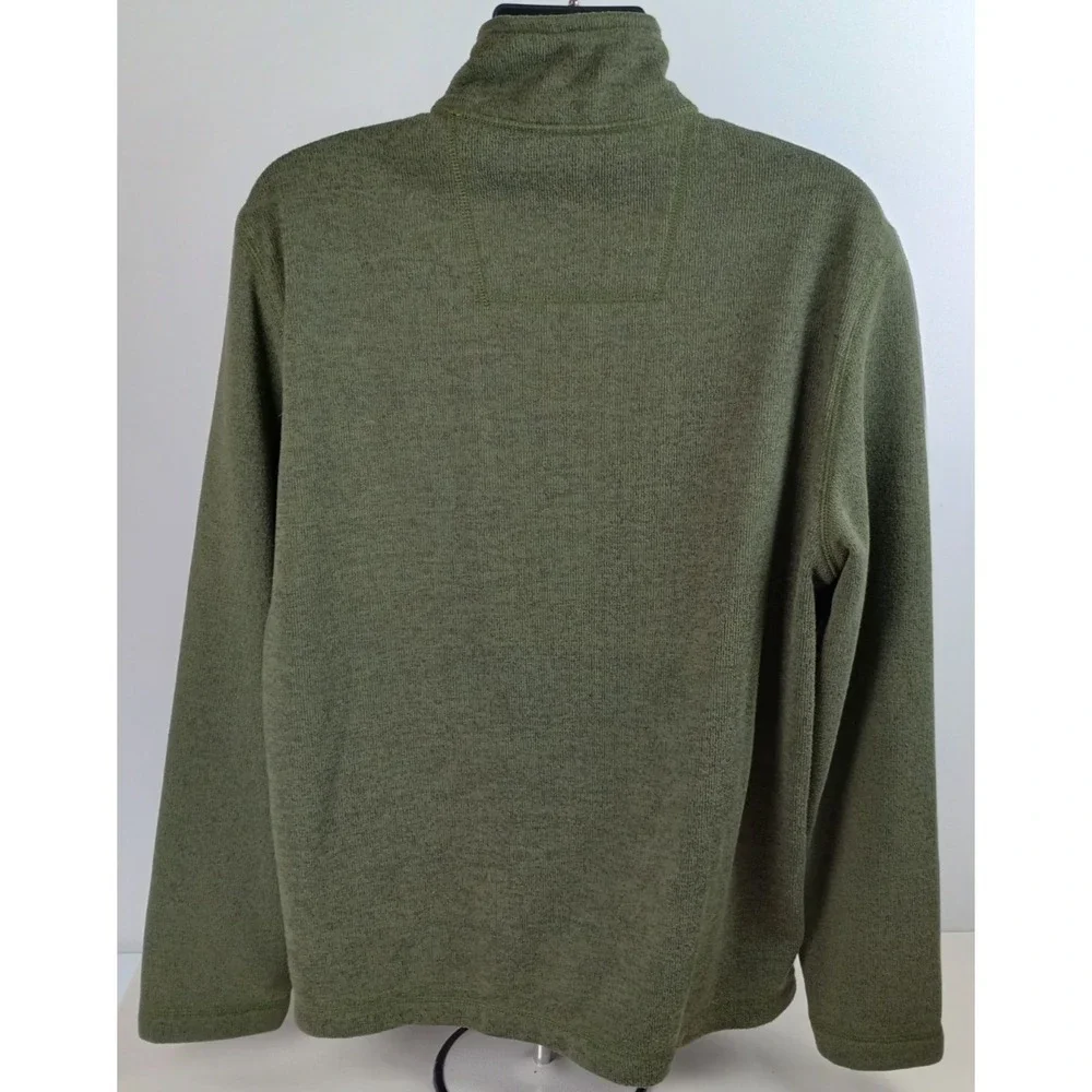 GH Bass Co Men's XL Quarter Zip Mock Neck Hunter Green Pullover Sweater